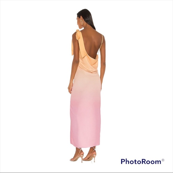 NWT LOVERS + FRIENDS Revolve Pink Orange Ombre Issadora Midi Slip Dress Small - Picture 3 of 11